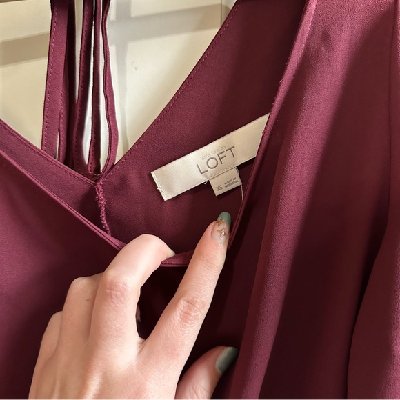Maroon Blouse LOFT XS - Picture 4 of 4
